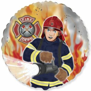 Шар из фольги Круг Пожарник