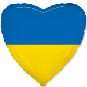 Шар из фольги Сердце Украинский флаг