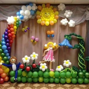 Оформление детского садика Цветочная поляна из шаров