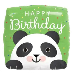 Шар Квадрат Happy Birthday панда