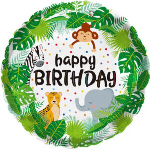 Шар Круг Happy Birthday джунгли